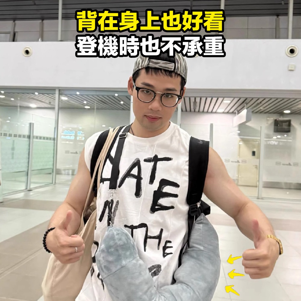 塞衣服U型枕 U型枕 多功能出國神器 旅行枕頭 飛機枕 午睡枕 頸枕 腰枕 旅行收納枕-細節圖4