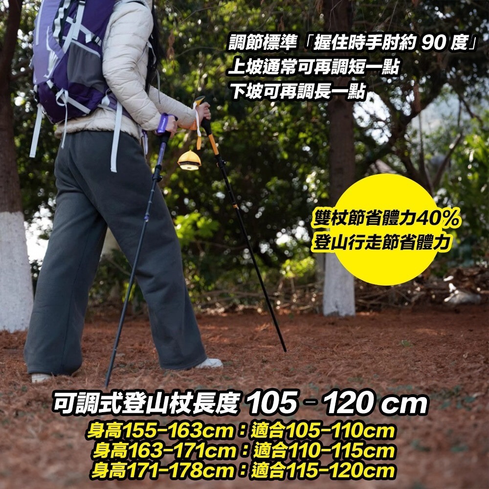 【限時購】登山杖 雲馳折疊登山杖 折疊登山杖 鋁合金登山杖 7075-T6 輕量登山杖 健走杖 手杖 登山用品-細節圖4