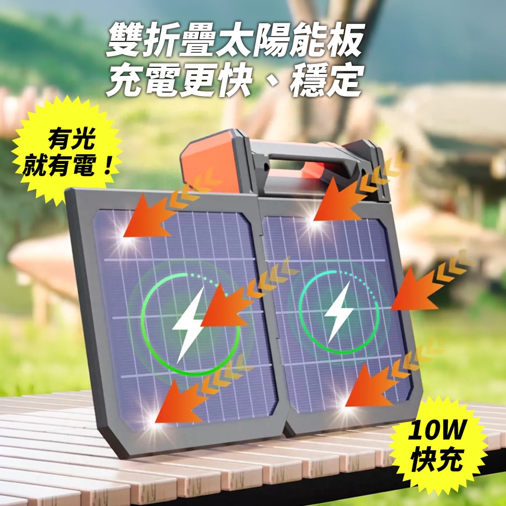 太陽能擺頭風扇 180°自動擺頭 太陽能風扇 戶外風扇 擺頭風扇 露營風扇 風扇燈 充電風扇-細節圖5