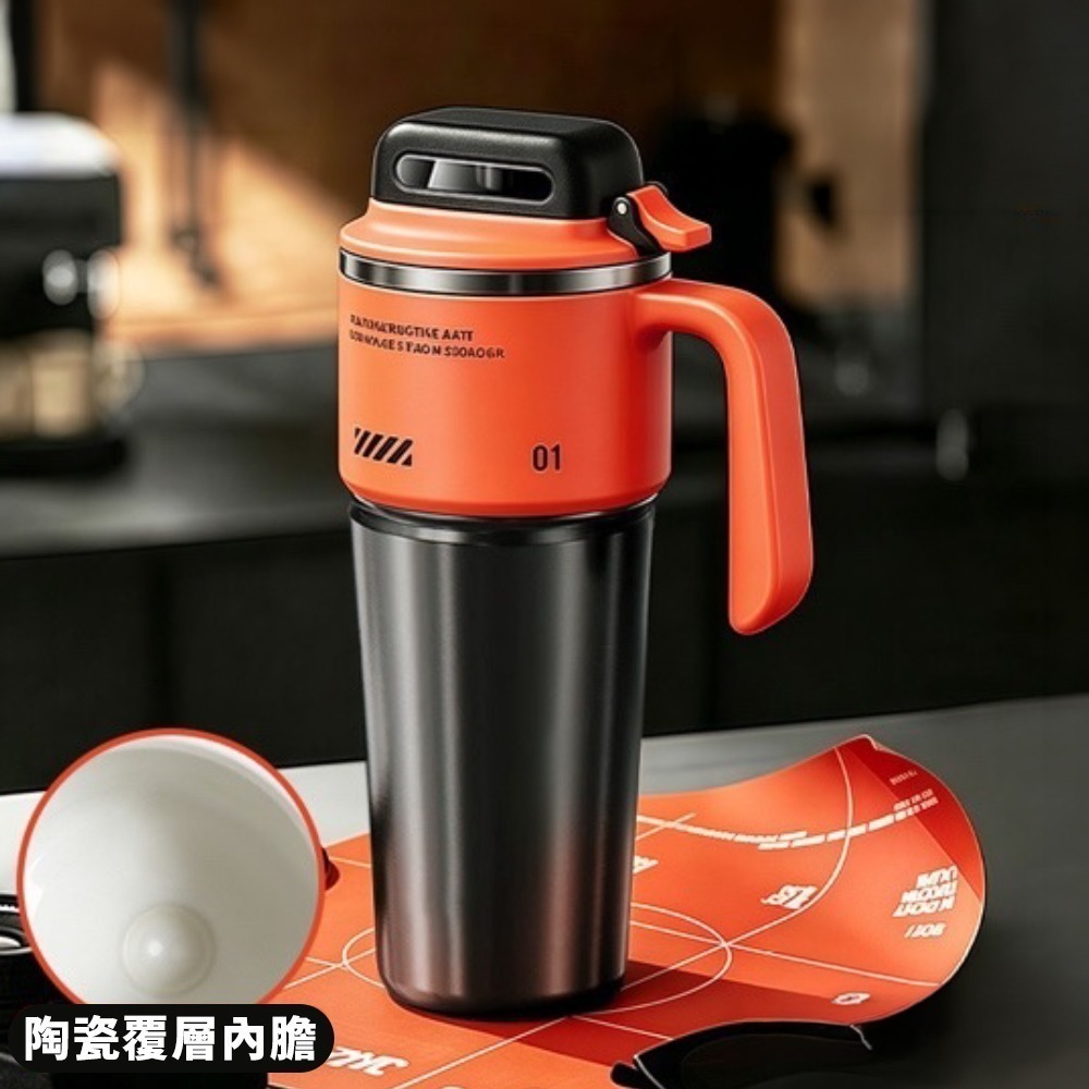 【限時購】賽博巨無霸冰壩杯1000ml 保冰杯 保溫杯 陶瓷內膽保溫杯 吸管杯 冰壩杯 隨行杯 環保杯-規格圖10