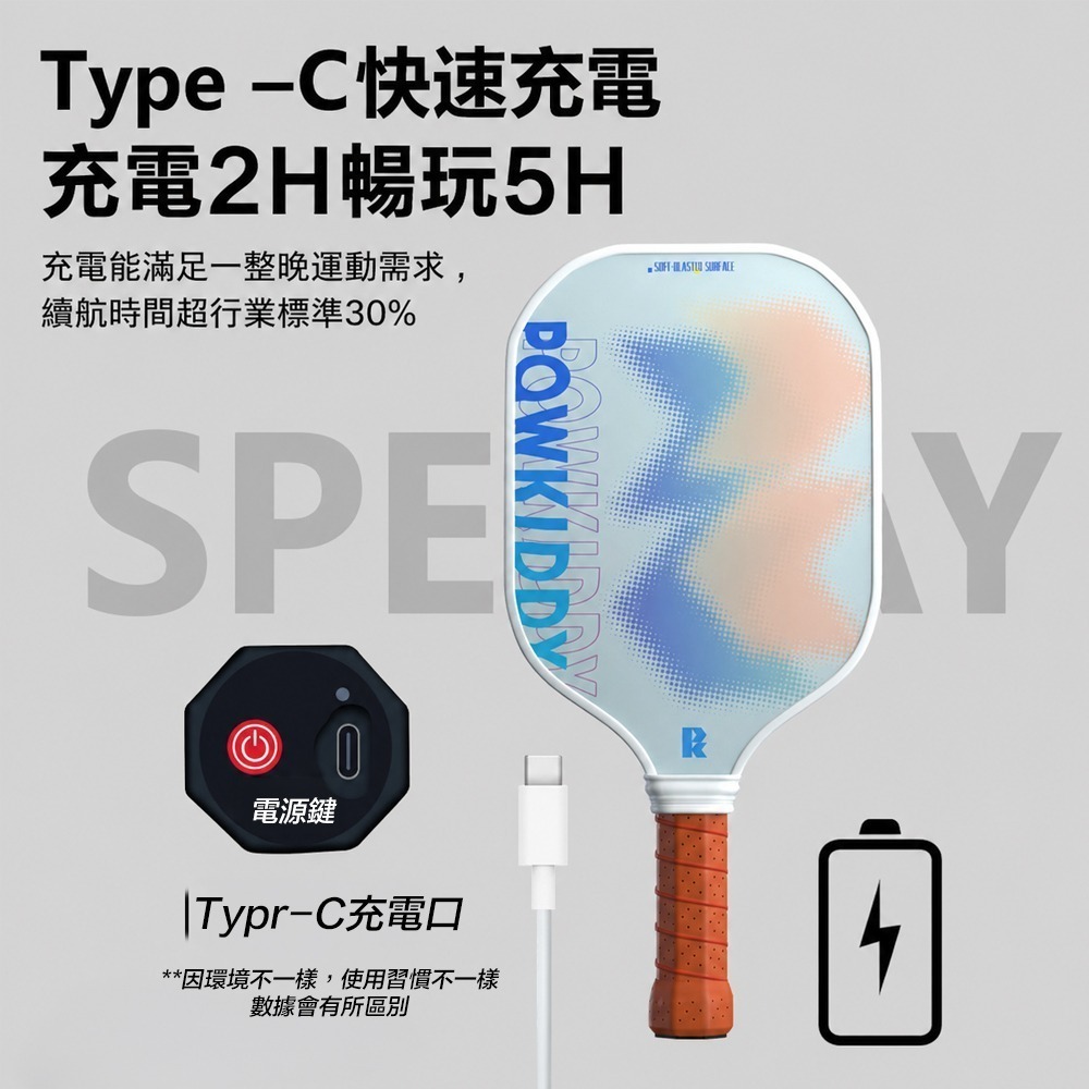 【限時購】夜光充電式匹克球拍 2026最潮運動 夜光匹克 發光匹克球拍 pickleball LED球拍-細節圖4