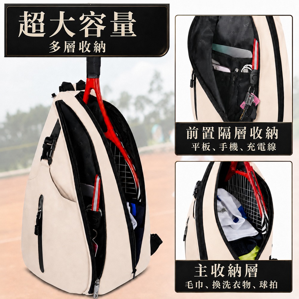 匹克球包 運動包 單肩包 運動背包 單肩斜背包 pickleball 網球包 羽毛球包-細節圖3