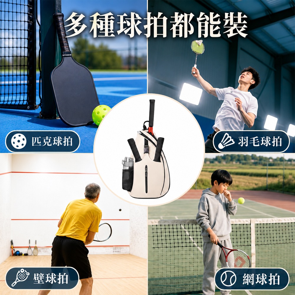 匹克球包 運動包 單肩包 運動背包 單肩斜背包 pickleball 網球包 羽毛球包-細節圖6