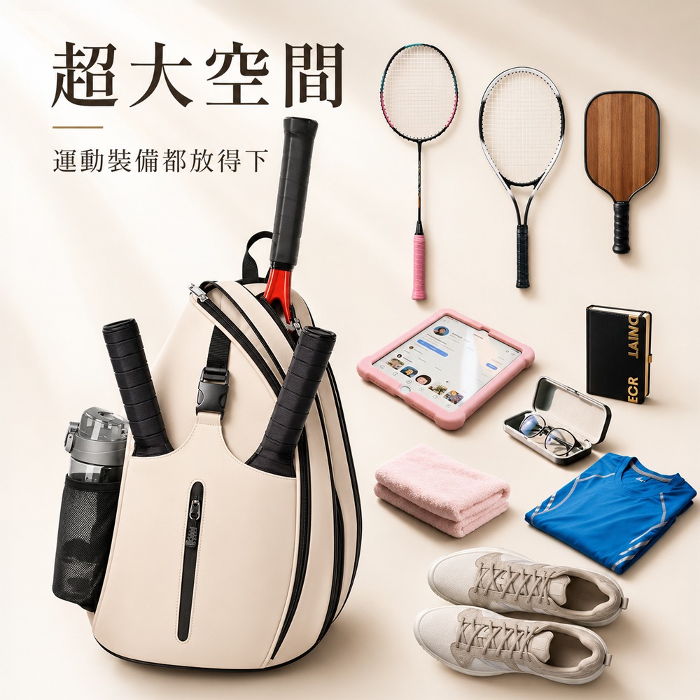 匹克球包 運動包 單肩包 運動背包 單肩斜背包 pickleball 網球包 羽毛球包-細節圖7