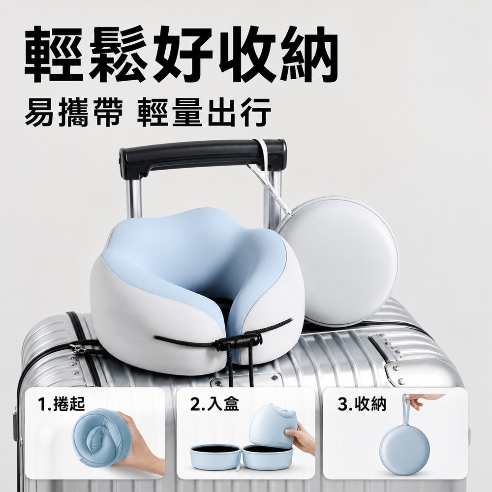【限時購】U型護頸枕 旅行頸枕 護頸枕 Ｕ型枕 記憶頸枕 慢回彈頸枕 午睡枕 旅行枕 飛機枕 頸枕-細節圖5