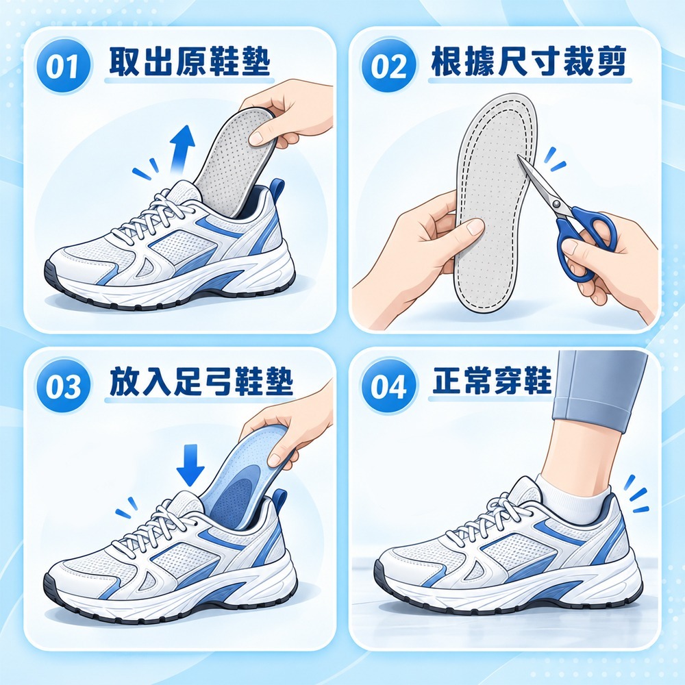 足弓鞋墊 足底筋膜鞋墊 鞋墊 減壓 久站 運動鞋墊 減壓鞋墊-細節圖8