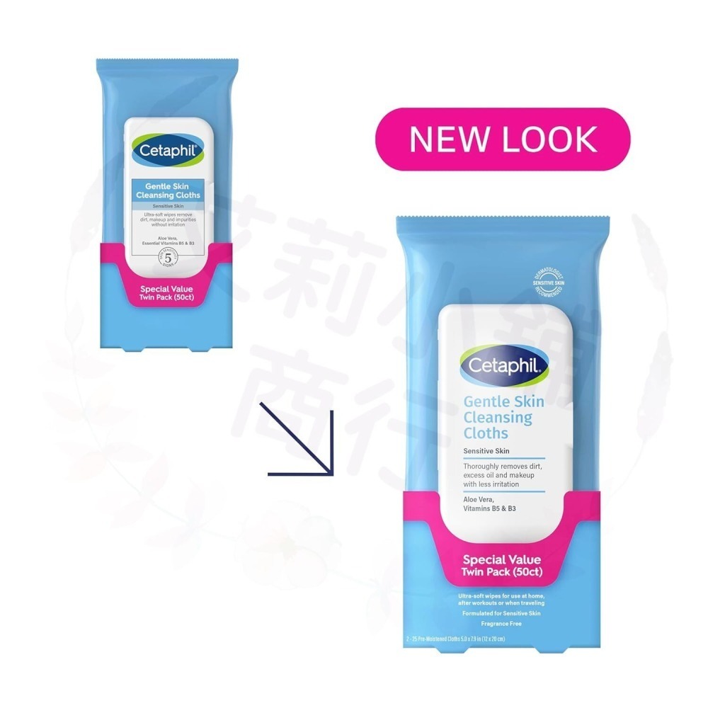 預購 溫和潔膚巾25片入 Cetaphil Gentle Skin Cleansing Cloths-細節圖2