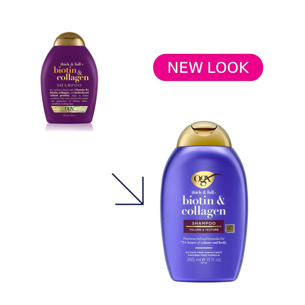 預購 OGX Thick Full Biotin Collagen Shampoo 濃稠飽滿生物素和膠原蛋白洗髮乳-細節圖2