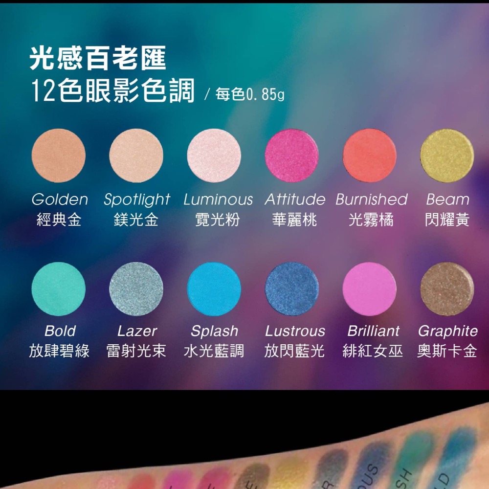 光感百老匯 12色眼影盤 好萊塢的秘密總代理-細節圖3