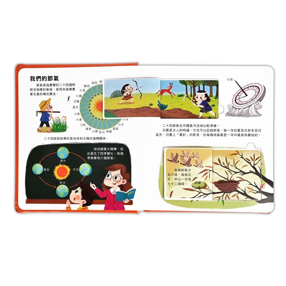 ✨現貨✨《風車》24節氣：探秘小世界翻翻書⭐️童書團購批發⭐️-細節圖2