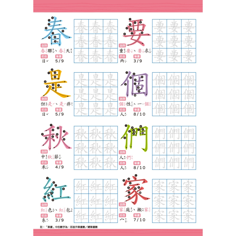 ✨現貨✨《双美生活文創》我的第一套魔法凹槽練習寫字書：小一國字先修（內含1款小魚造型握筆器、1隻可愛筆管、4支魔法筆芯）-細節圖8