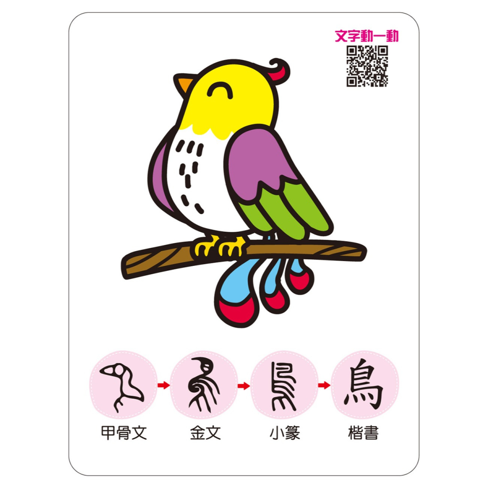 ✨現貨✨《幼福》記憶認字圖畫卡：動物植物（40張雙面認字圖卡，QR Code看學習動畫）【鐵盒收納】⭐️童書團購批發-細節圖2