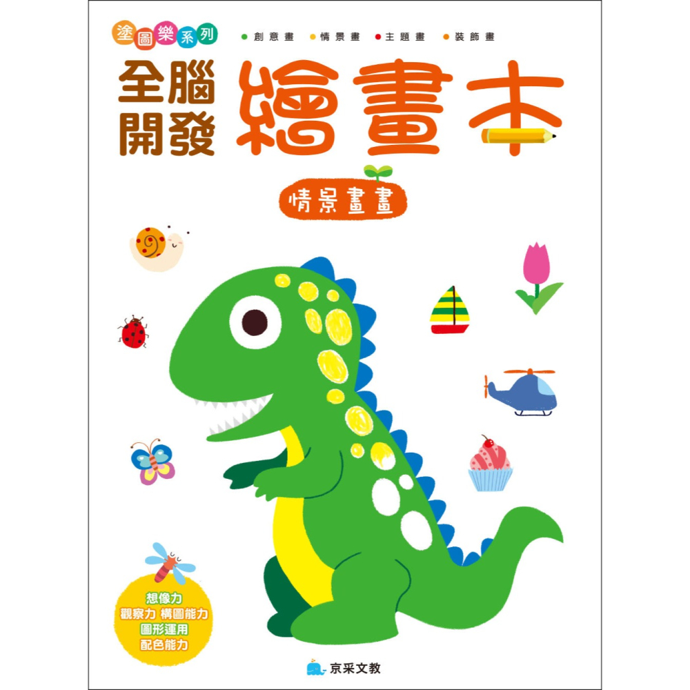 ✨現貨✨《京采文教》全腦開發繪畫本：情景畫畫⭐️童書團購批發⭐️-細節圖2