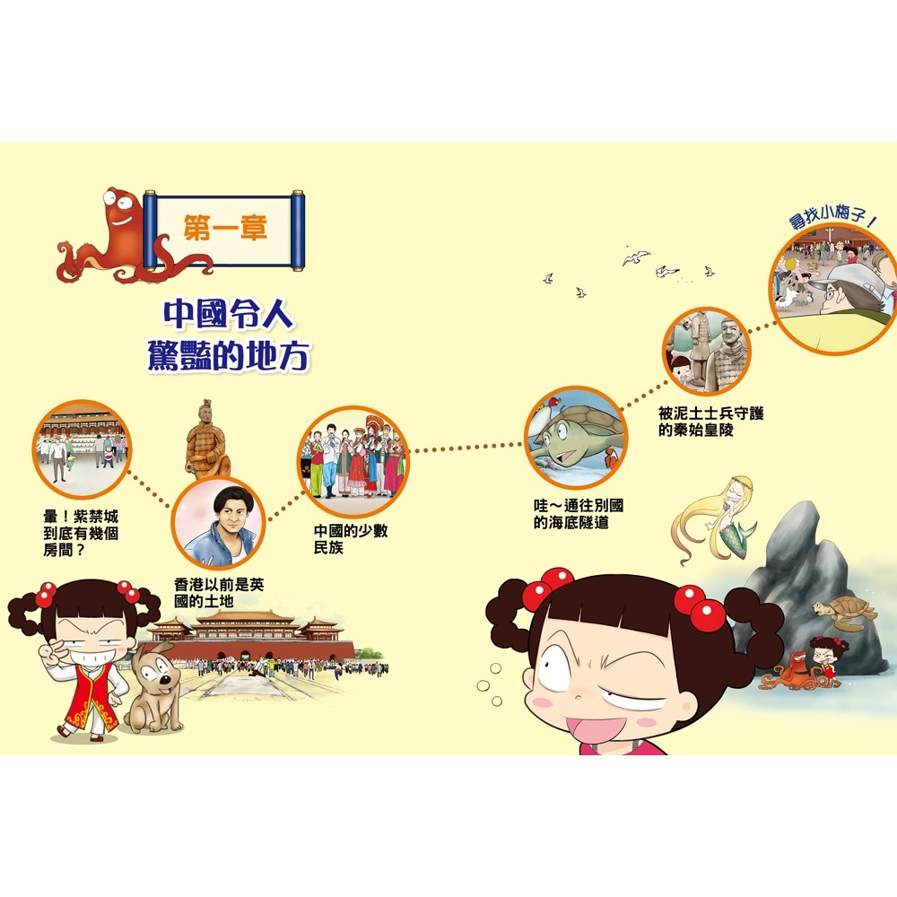 ✨現貨✨《和平國際》【知識漫畫環遊世界】哈囉小梅子：坐飛機到中國⭐️童書團購批發⭐️-細節圖4