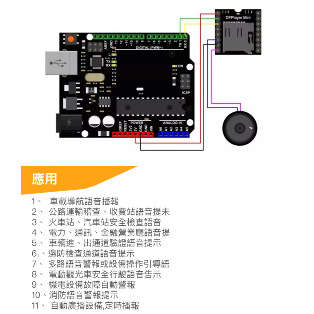 MP3 Player mini 播放器 開發模塊 模組 FOR-ARDUINO DFPLAYER TF卡 1704-細節圖6