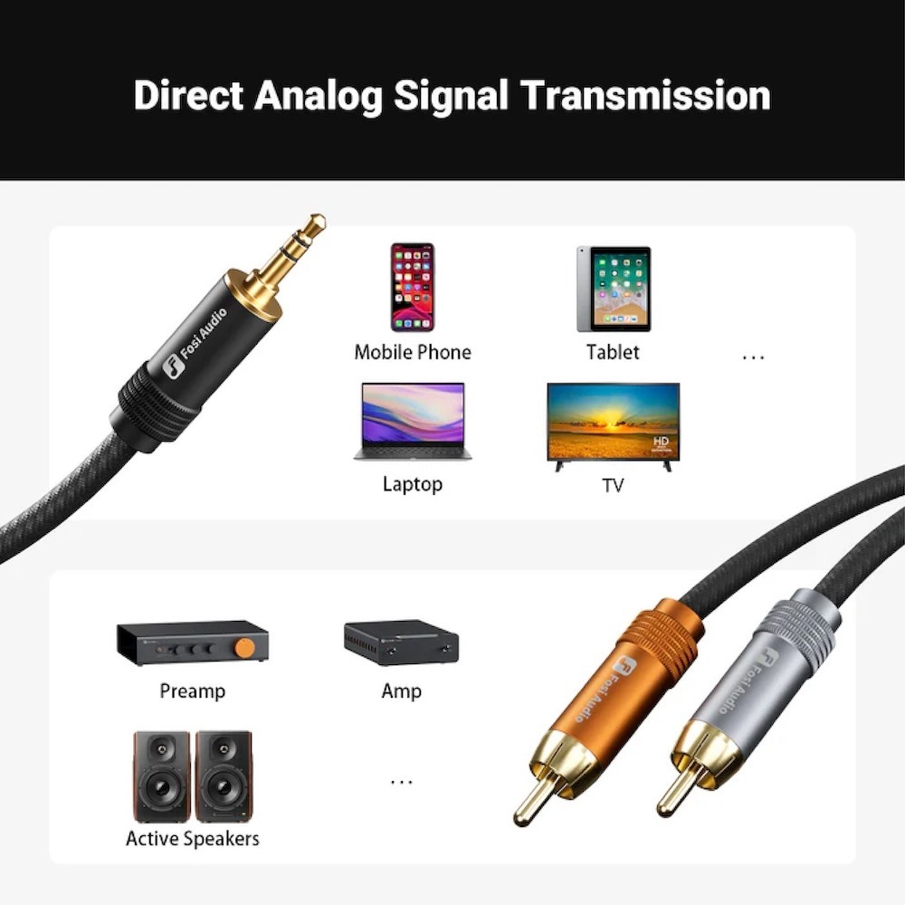 Fosi Audio 原廠 Y 型線 立體聲 3.5mm - 2 RCA 1.2m-細節圖7