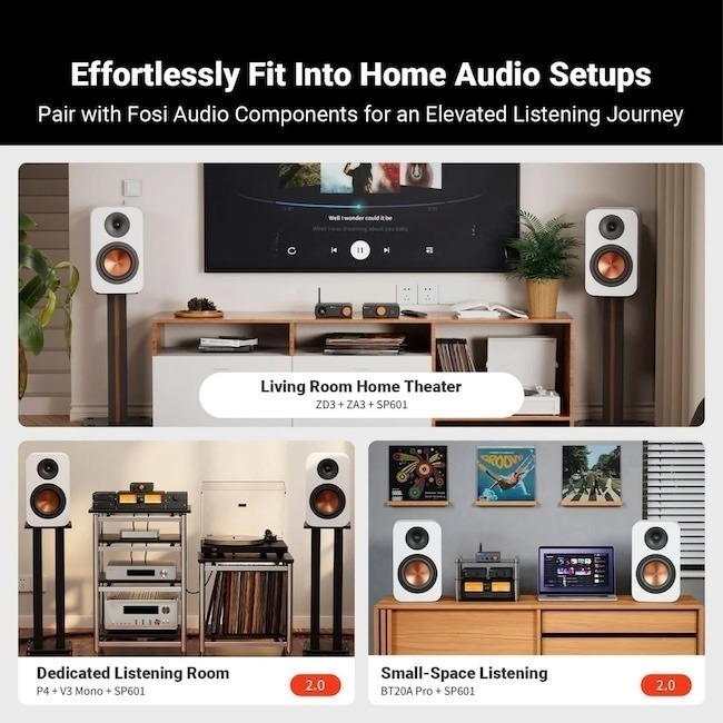 Fosi Audio SP601 6.5吋 書架式被動喇叭 (對)-細節圖7