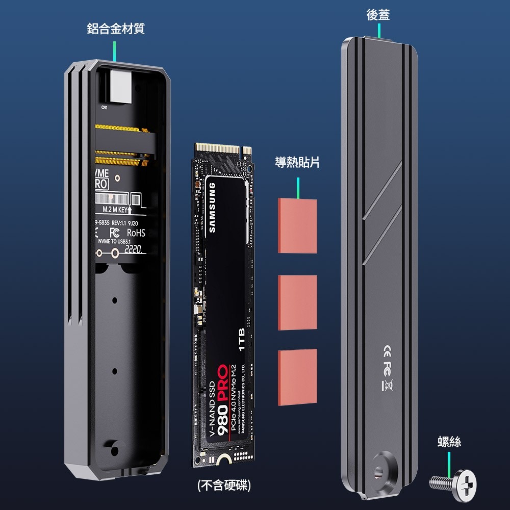 noda Lite M.2 SSD外接盒 單螺絲款 支援NVMe協議-細節圖4