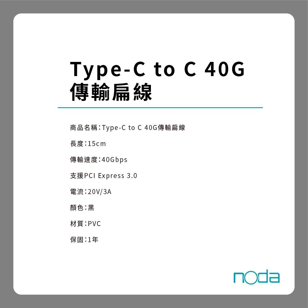 noda Type-C to C 40G 傳輸扁線(白色)-細節圖7