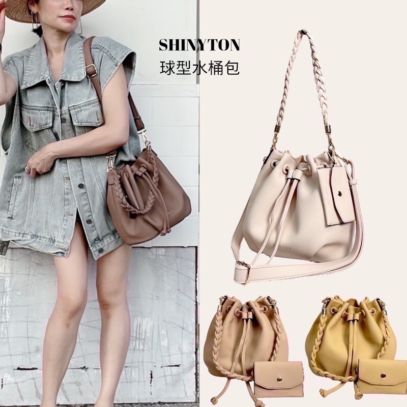 ￼（現貨8色）🎀SHINYTON 球型束口水桶包（附零錢包）🎀全台現貨最多📣📣📣快速出貨🔥側背包、肩背包-細節圖2