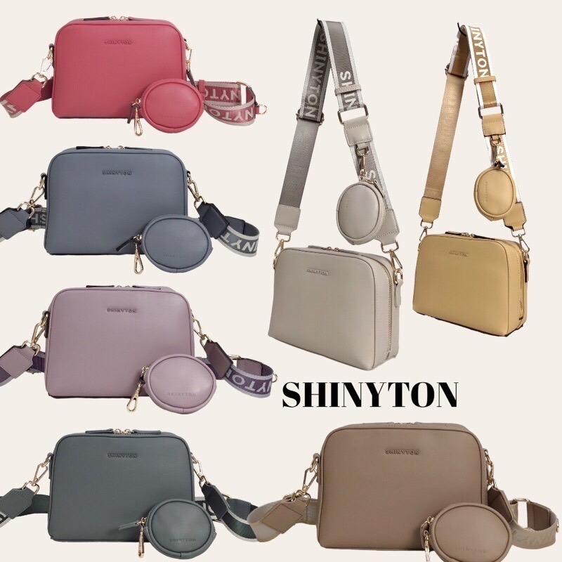 ￼（現貨9色）🎀SHINYTON 馬卡龍相機包（附零錢包）🎀全台現貨最多📣📣📣小方包、側背包、-細節圖3