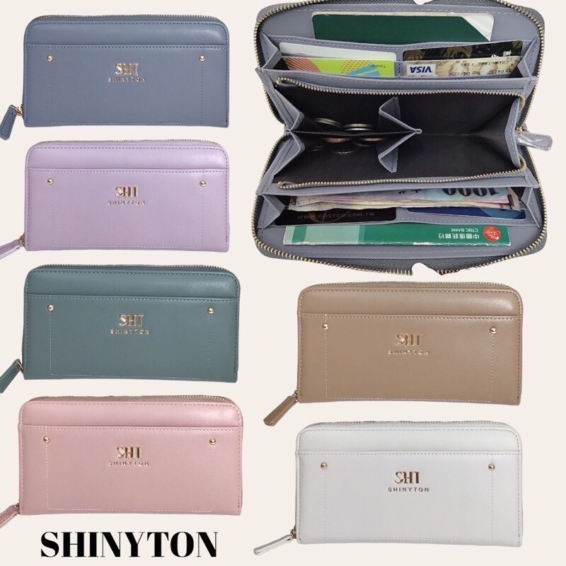 ￼（現貨7色）🎀SHINYTON 多格層20公分長夾🎀長夾、中夾、短夾、手提包、零錢包、多格層皮夾-細節圖3
