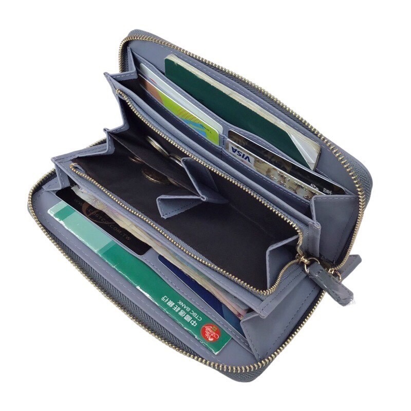 ￼（現貨7色）🎀SHINYTON 多格層20公分長夾🎀長夾、中夾、短夾、手提包、零錢包、多格層皮夾-細節圖7