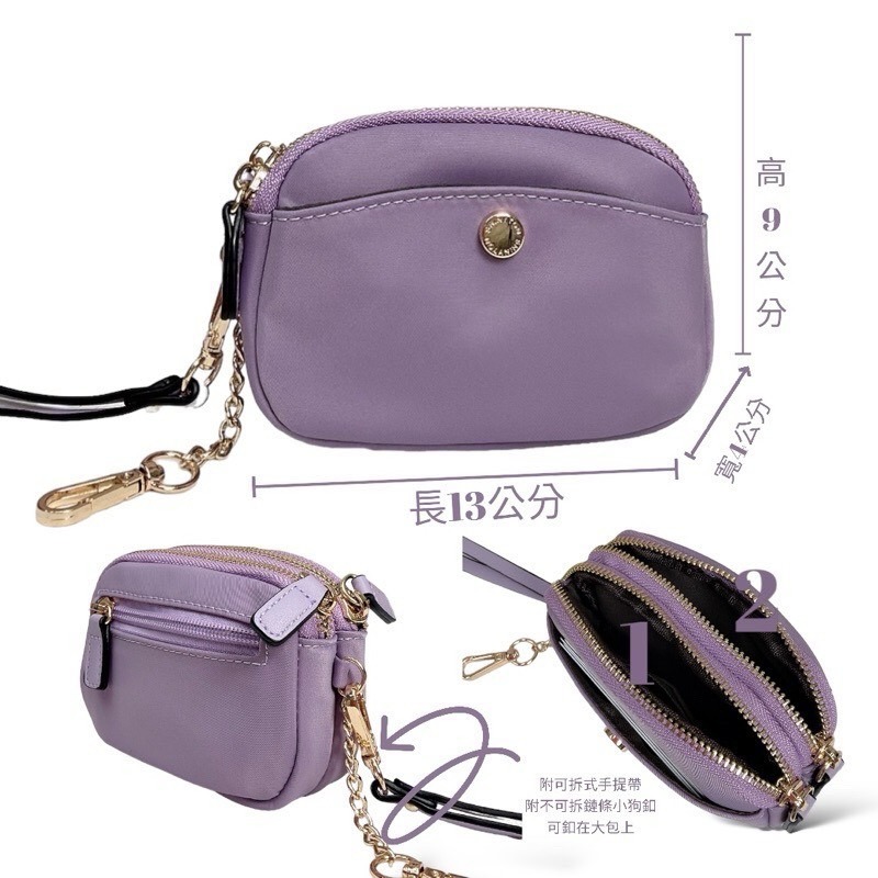 ￼（現貨10色）🎀SHINYTON 厚磅尼龍金釦雙層小包🎀-細節圖2