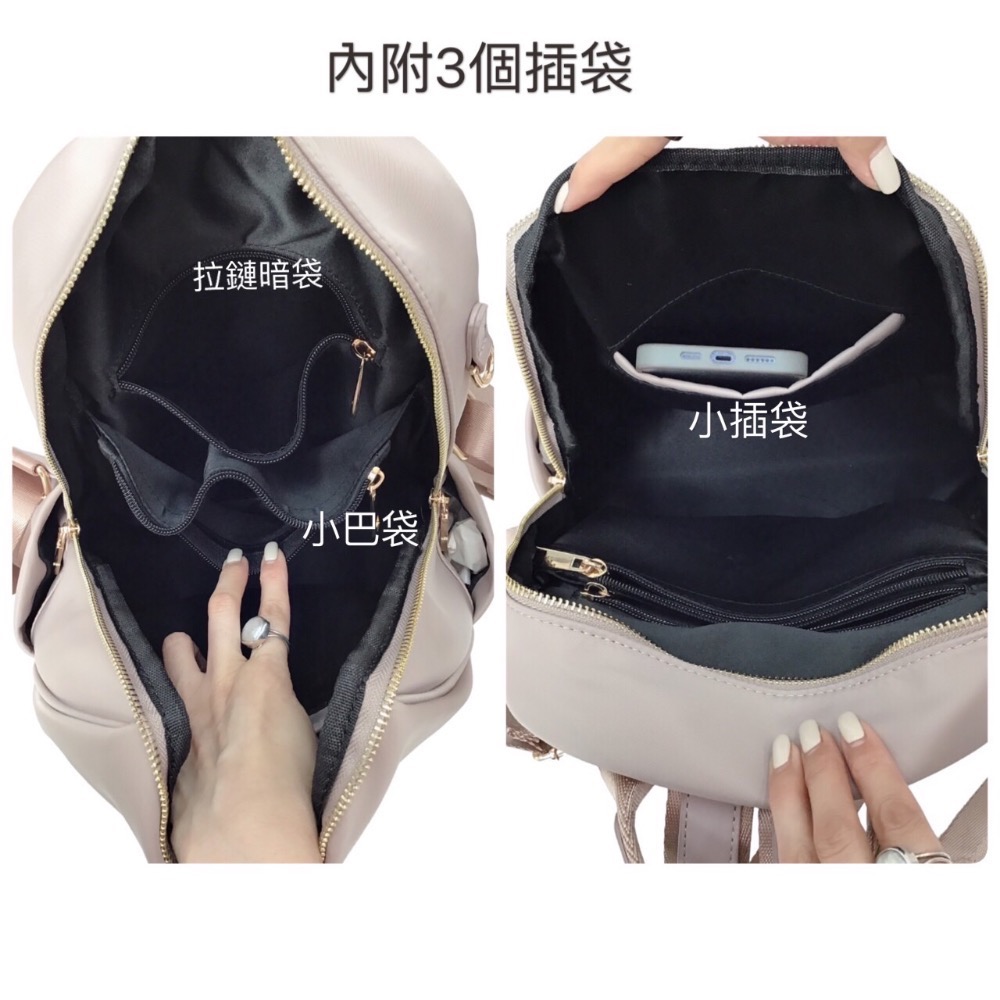 ￼現貨（4色）🎀SHINYTON 厚磅尼龍雙肩後背包送菱格小包🎀後背包、肩背包、手提包、防潑水後背包、菱格包-細節圖5