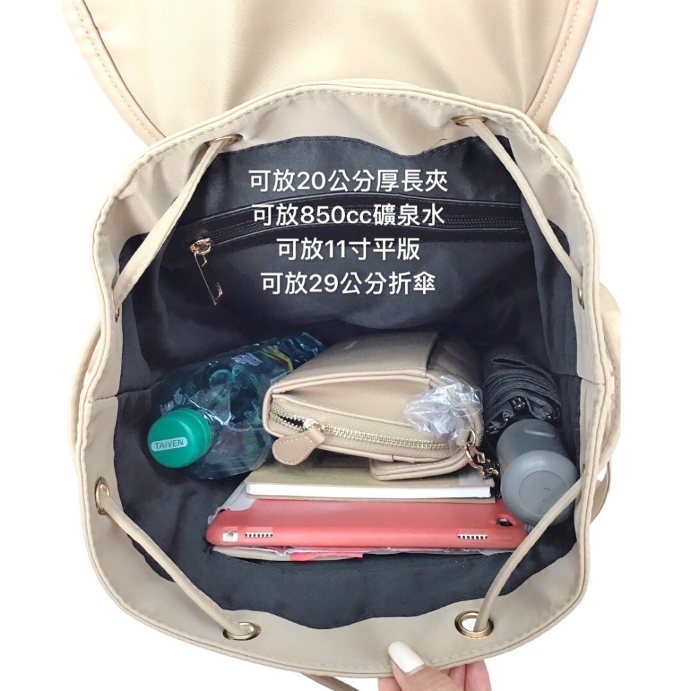 ￼現貨（3色）🎀SHINYTON 厚磅尼龍雙肩後背包🎀後背包、肩背包、手提包、防潑水後背包、束口雙肩後背包-細節圖5