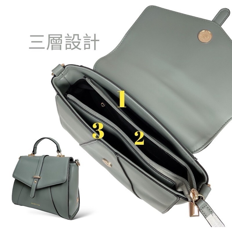 ￼（現貨6色）🎀SHINYTON 赫拉三層方包側背包🎀側背包、手提包、肩背包、三層包、托特包、水桶包、方包-細節圖4