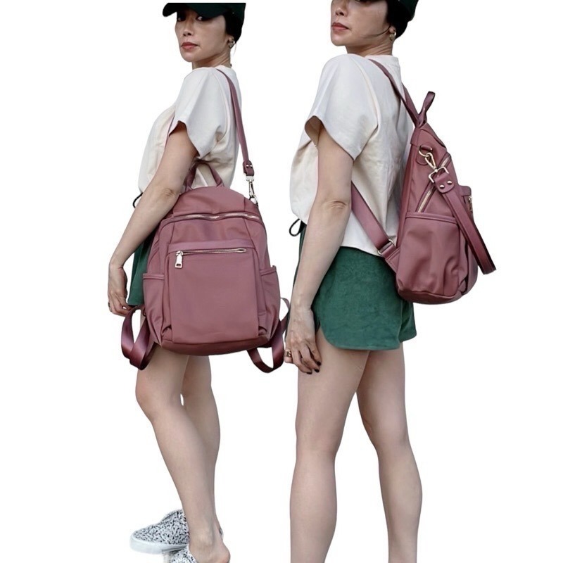 ￼（現貨6色）🎀SHINYTON 厚磅尼龍兩用後背包（大）🎀肩背包、雙肩後背包、尼龍大後背包、手提包-細節圖6