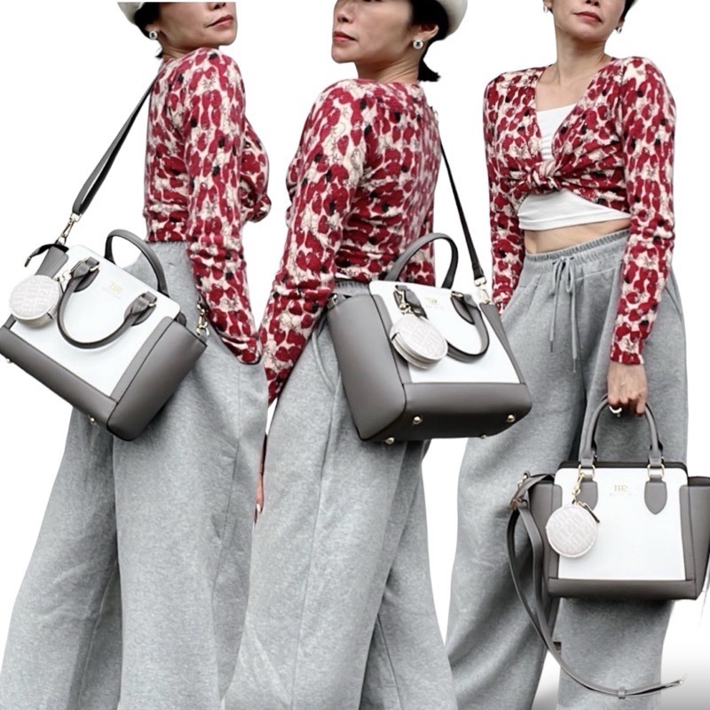 ￼（現貨5色）🎀SHINYTON防刮十字紋SHT托特包附老花零錢包🎀側背包、手提包、肩背包、零錢包、托特包、波士頓包-細節圖7