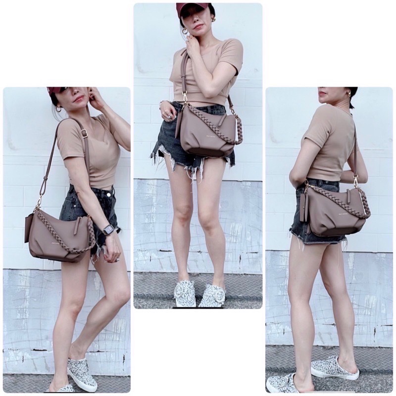 ￼（現貨8色）🎀SHINYTON喜羊羊元寶包附零錢包🎀手提包、肩背包、側背包、水餃包、麻花辮、雲朵包、零錢包-細節圖4