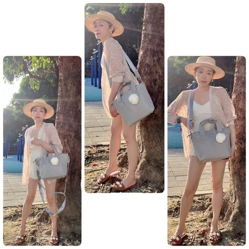 ￼現貨（5色）🎀SHINYTON 厚磅尼龍大容量三層托特水餃包🎀側背包、斜背包、多層包、手提包、肩背包、水餃包、-細節圖5