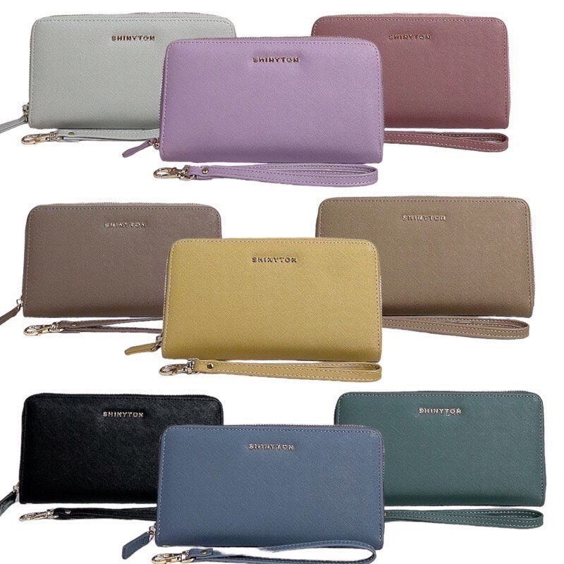 ￼（現貨9色）🎀SHINYTON 防刮十字紋大長夾🎀長夾、中夾、短夾、手提包、零錢包、多層包-細節圖6