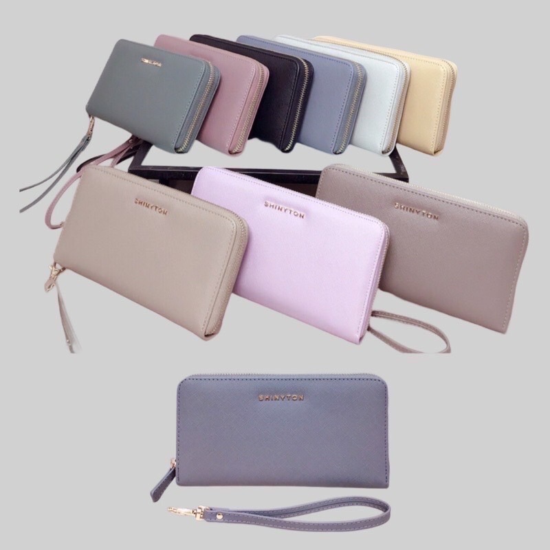 ￼（現貨9色）🎀SHINYTON 防刮十字紋大長夾🎀長夾、中夾、短夾、手提包、零錢包、多層包-細節圖7