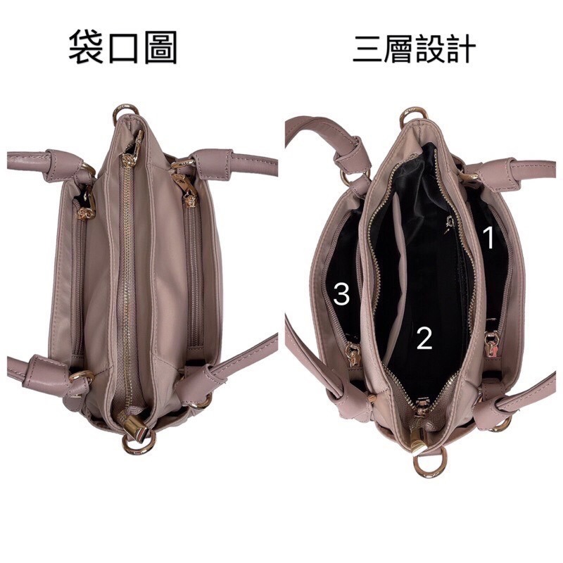 ￼現貨（4色）🎀SHINYTON 第二代厚磅尼龍小可愛三層小托特包🎀側背包、斜背包、手提包、肩背包、方包、托特包、多層包-細節圖4