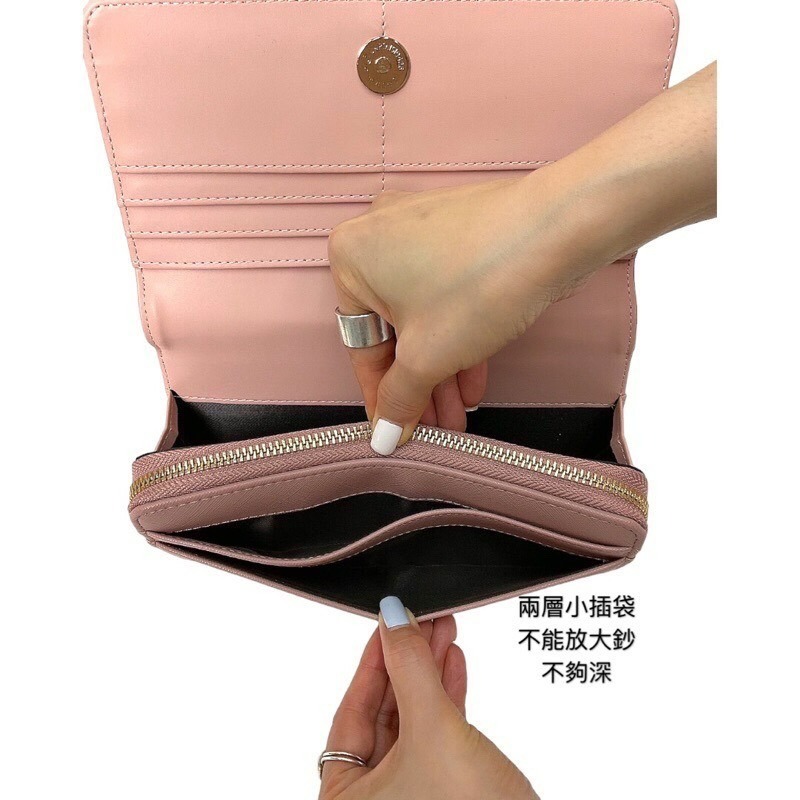 ￼（現貨7色）🎀SHINYTON 防刮十字紋大Logo撞色大長夾🎀長夾包、卡片包、零錢包、翻蓋長夾、手機包、多層包-細節圖7