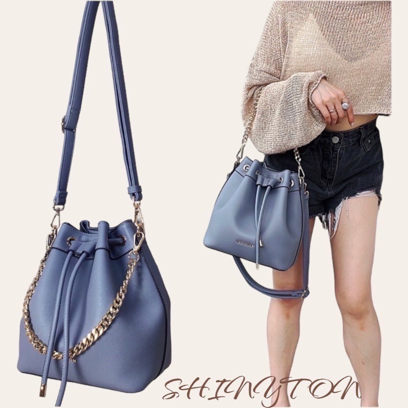 ￼(現貨7色)🎀SHINYTON小清新鏈條水桶包🎀全台現貨最多📣📣📣側背包、手提包、鏈條包、束口包-細節圖3