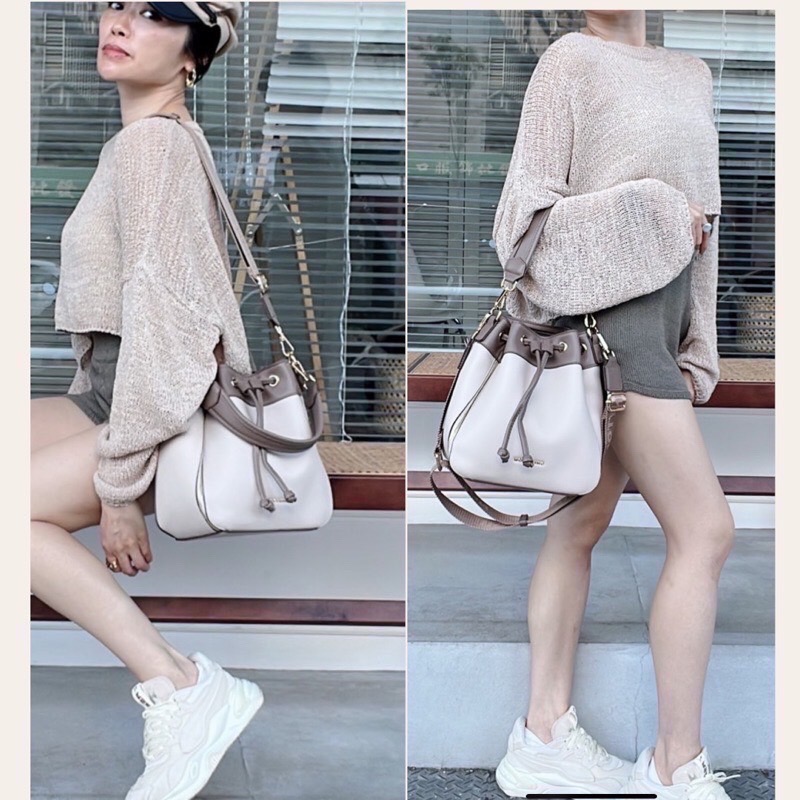 ￼（現貨9色）🎀SHINYTON混搭水桶包小款🎀側背包、斜背包、水桶包、手提包、肩背包、束口包-細節圖8