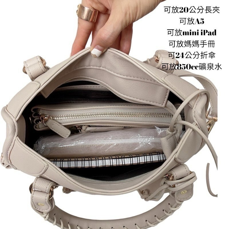 ￼（現貨5色）🎀韓版金釦中機附鏡子🎀機車包、手提包、肩背包、側背包、托特包、波士頓包、斜背包-細節圖7