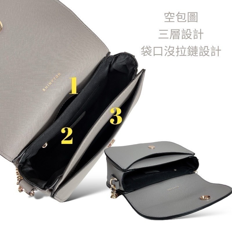 ￼現貨（6色）🎀SHINYTON防刮十字紋半月鏈條斜背包🎀斜背包、側背包、肩背包、手提包、鏈條包、半月包、多層包、小方包-細節圖4