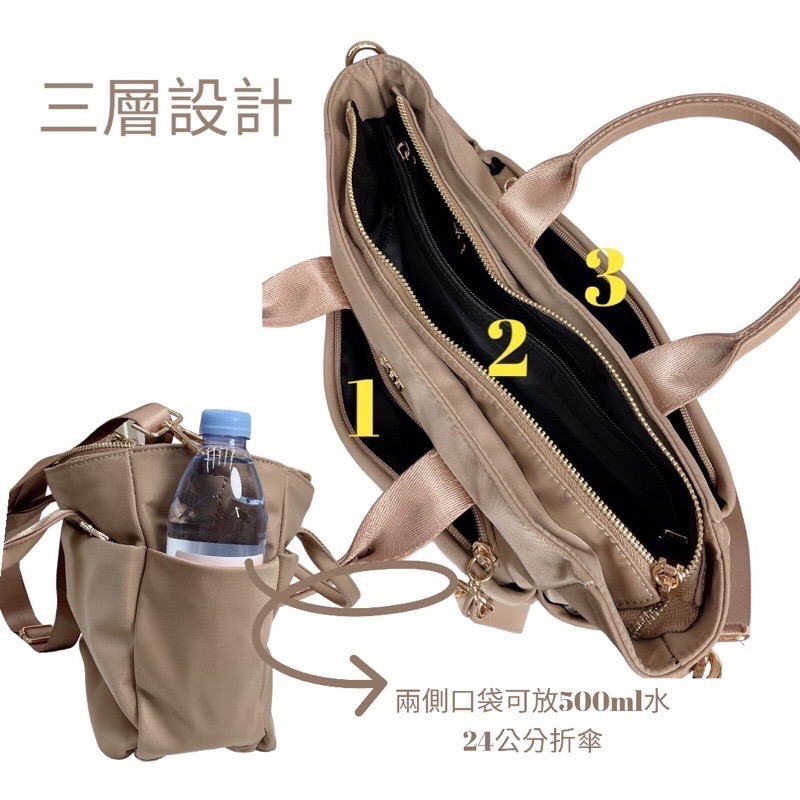 ￼（現貨5色）🎀SHINYTON大款中型船型托特包附毛球🎀肩背包、側背包、手提包、托特包、多夾層包、斜背包、大方包-細節圖4