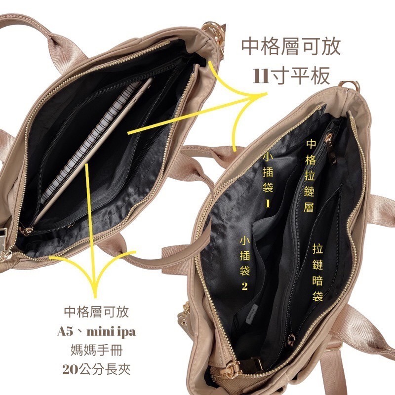 ￼（現貨5色）🎀SHINYTON大款中型船型托特包附毛球🎀肩背包、側背包、手提包、托特包、多夾層包、斜背包、大方包-細節圖6