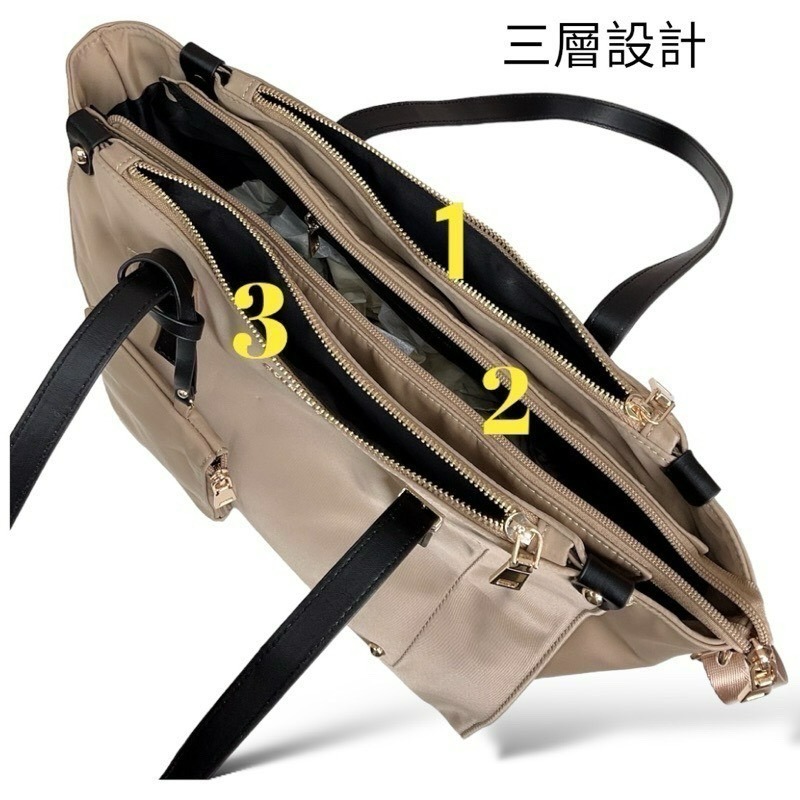 ￼（現貨4色）🎀SHINYTON三層大包（附零錢包）🎀大托特包、肩背包、側背包、手提包、三層包、附零錢包、斜背包-細節圖4