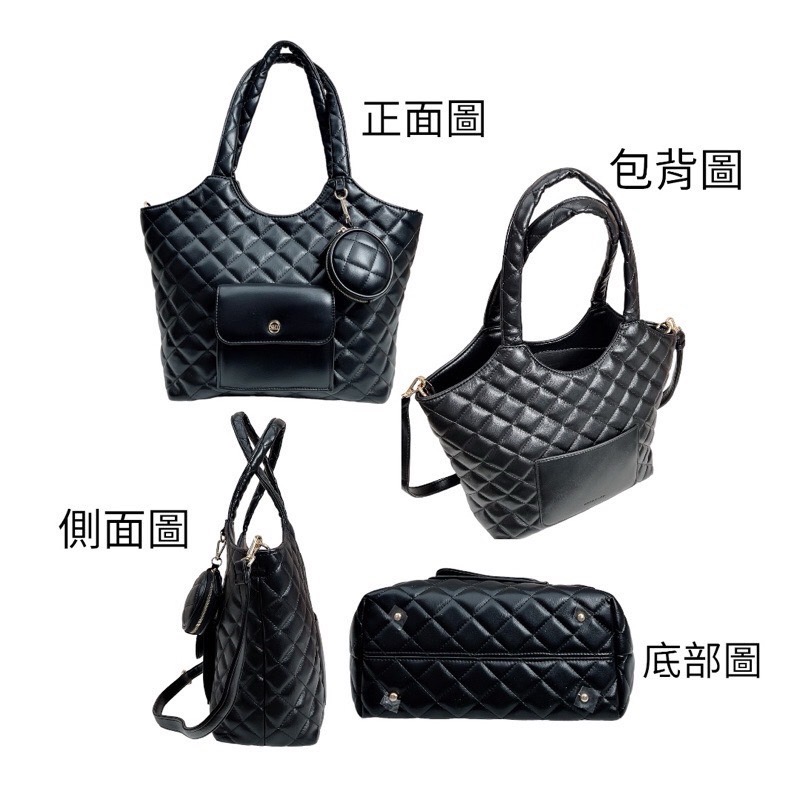 ￼現貨（3色）🎀SHINYTON小香菱格大方包🎀肩背包、側背包、斜背包、大方包、大托特包、菱格包、附零錢包、水桶包-細節圖3