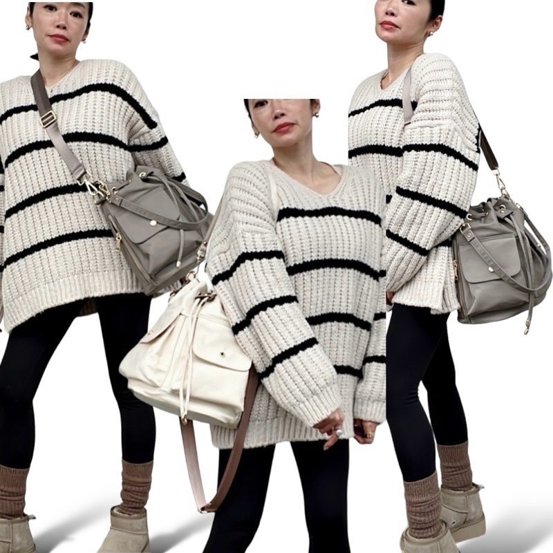 ￼現貨（5色）🎀SHINYTON 厚磅尼龍雙口袋2way水桶包🎀側背包、斜背包、肩背包、水桶包、多口袋包、手提包-細節圖9