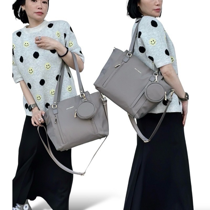 ￼現貨（4色）🎀SHINYTON厚磅尼龍內三層大方包🎀肩背包、側背包、斜背包、大方包、托特包、附零錢-細節圖8