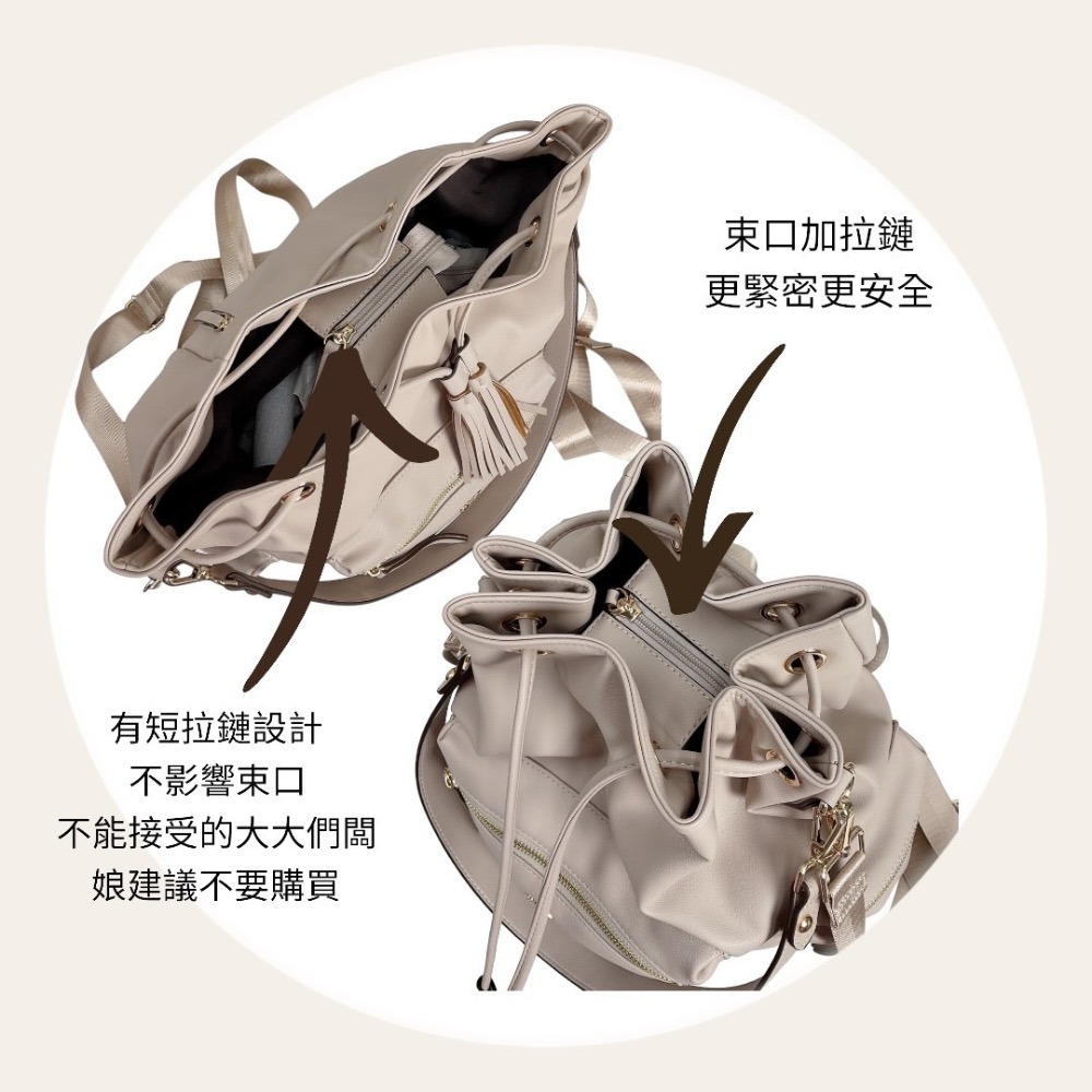 🎀SHINYTON軟皮多口袋3Way後背包🎀-細節圖7